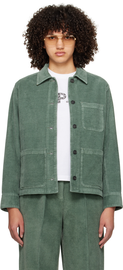 Shop Apc Green Silvana Jacket In Kac Almond Green