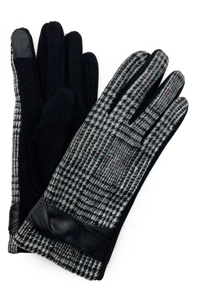 Shop Marcus Adler Plaid Gloves In Black