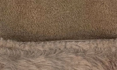 Marcus Adler Faux Suede Gloves With Faux Fur Trim In Tan