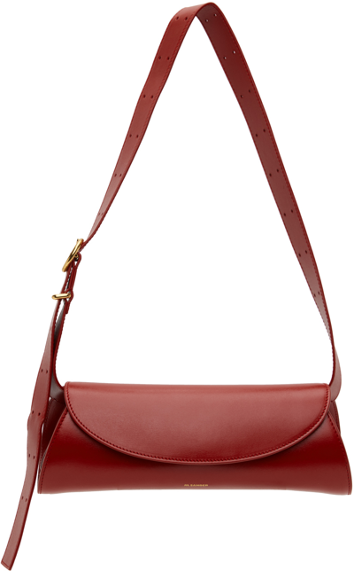 Shop Jil Sander Red Cannolo Small Bag In 613 Cranberry
