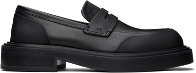 Shop Ferragamo Black Rubber Details Loafers In Nero