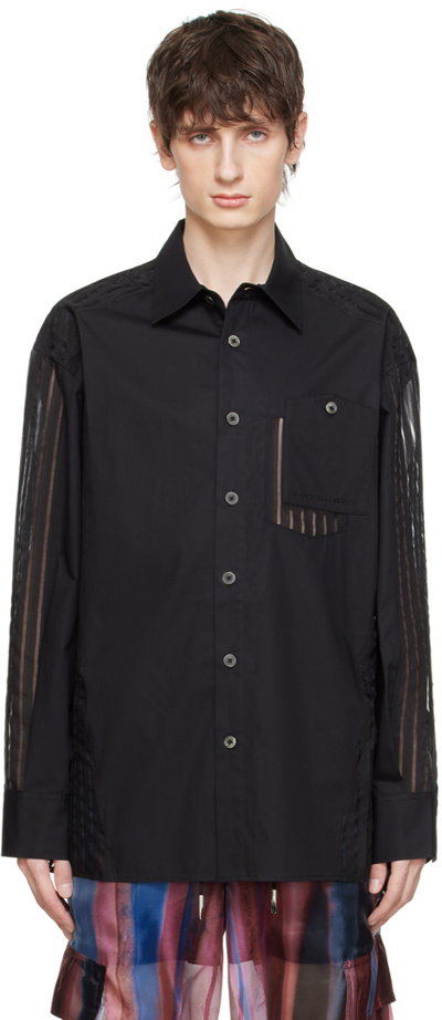 Shop Feng Chen Wang Black Paneled Shirt
