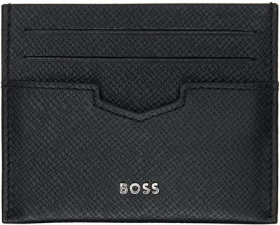 Shop Hugo Boss Black Leather Card Holder In Black 001
