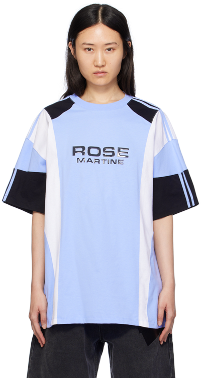 Shop Martine Rose Blue Paneled T-shirt In Blue / White / Black