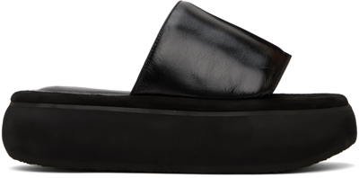 Shop Osoi Black Boat Padded Slides In Washed Black