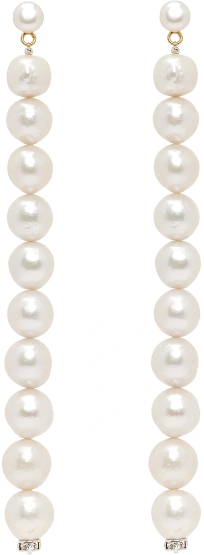 Shop Magda Butrym White Pearl Drop Earrings