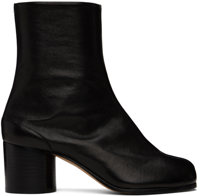 Shop Maison Margiela Black Tabi Ankle Boots In T8013 Black