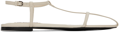 Shop Jil Sander Off-white Flat Sandals In 277 Toile