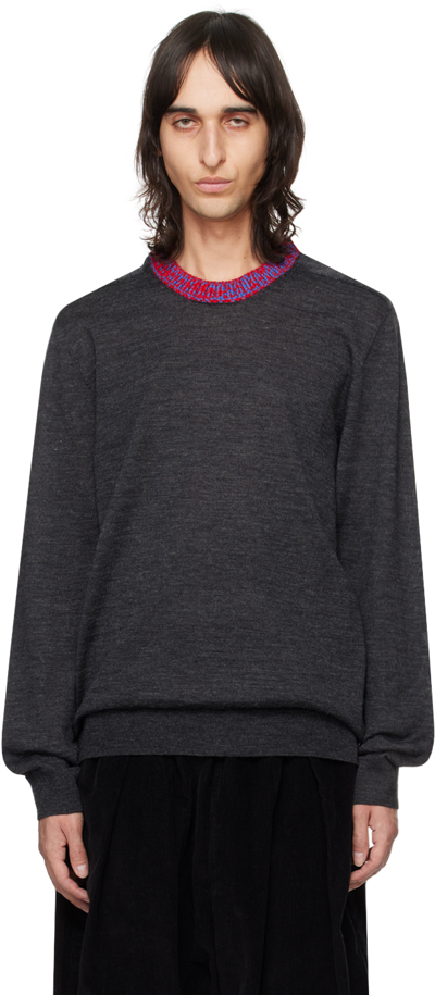 Shop Maison Margiela Gray Saddle Sweater In 860f Charcoal
