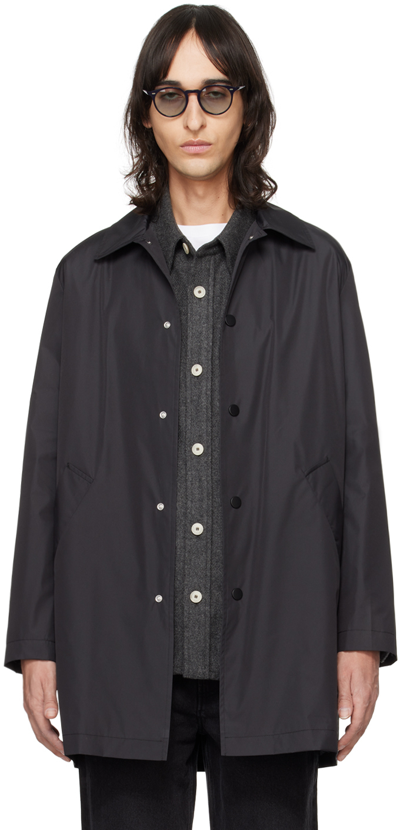 Shop Apc Black Victor Coat In Lza False Black