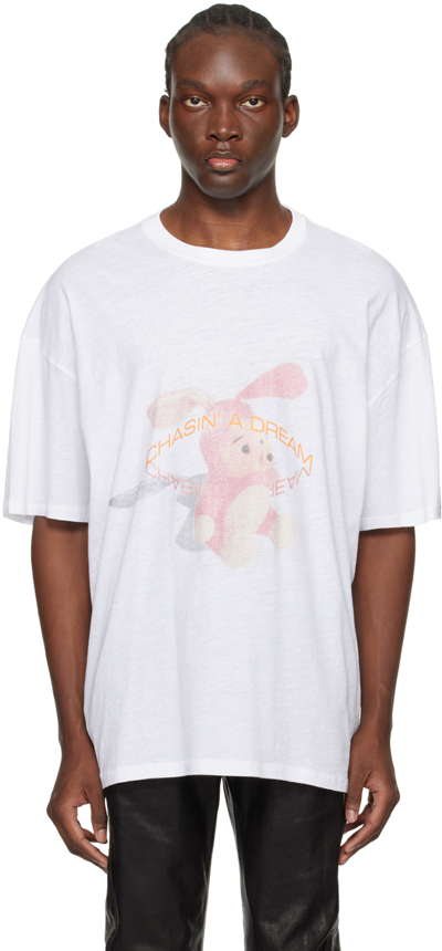 Shop Martine Rose White 'chasin' A Dream' T-shirt In White / Noisy Bunny