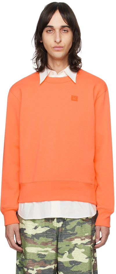 Shop Acne Studios Orange Patch Sweatshirt In Ac1 Mandarin Orange
