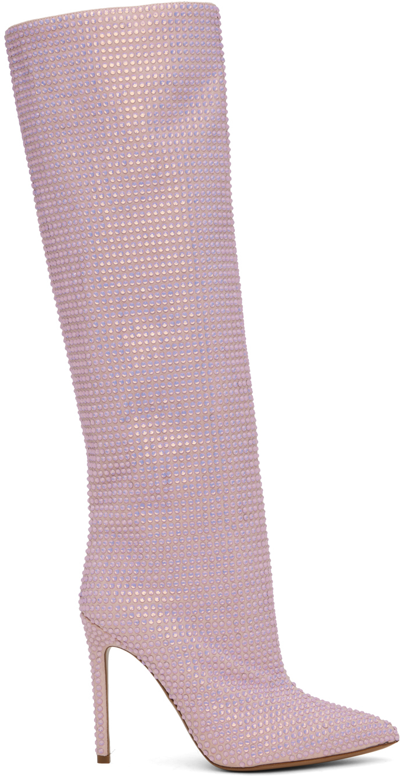Shop Paris Texas Pink Holly Stiletto Boots In Opal Baby Pink