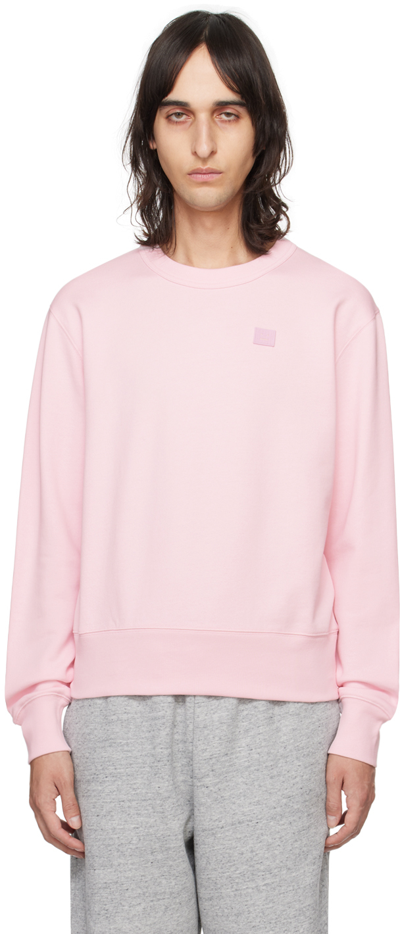Shop Acne Studios Pink Patch Sweatshirt In Ad4 Light Pink