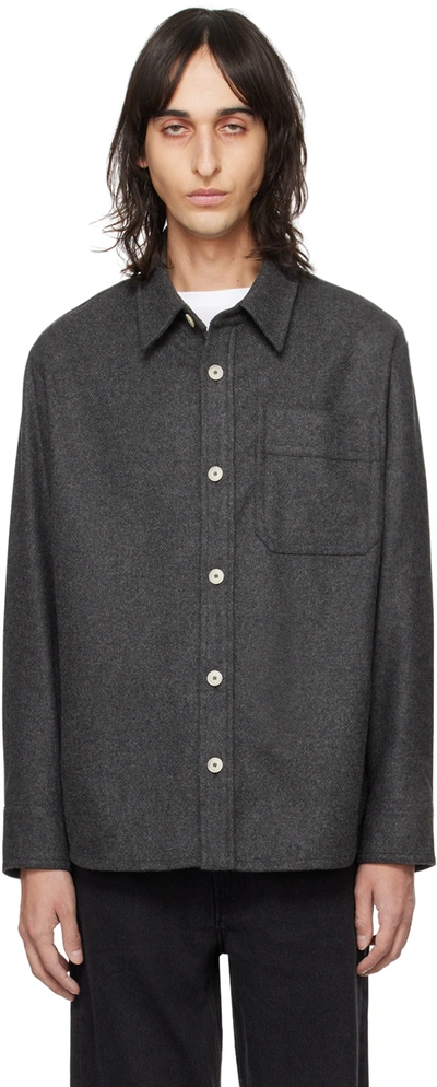 Shop Apc Gray Basile Shirt In Lad Anthracite