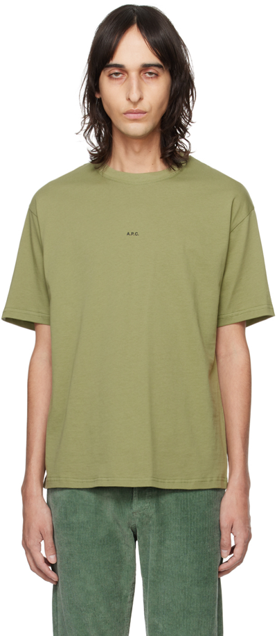 Shop Apc Green Kyle T-shirt In Jaa Kaki