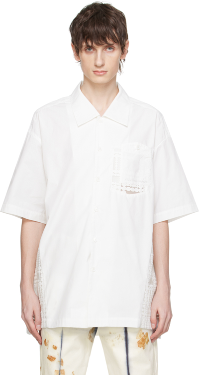 Shop Feng Chen Wang White Paneled Shirt