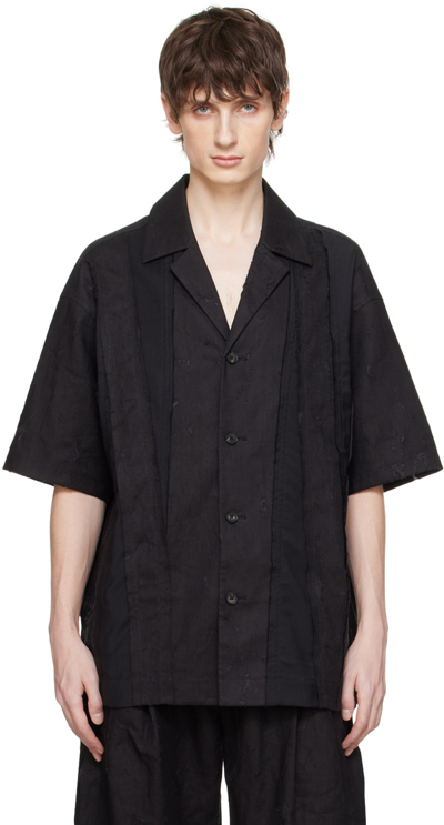 Shop Feng Chen Wang Black Distressed Shirt