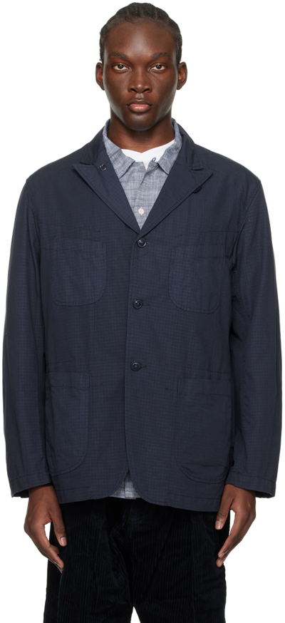 Shop Engineered Garments Navy Single-breasted Blazer In Ct114 A - Dk.navy Co