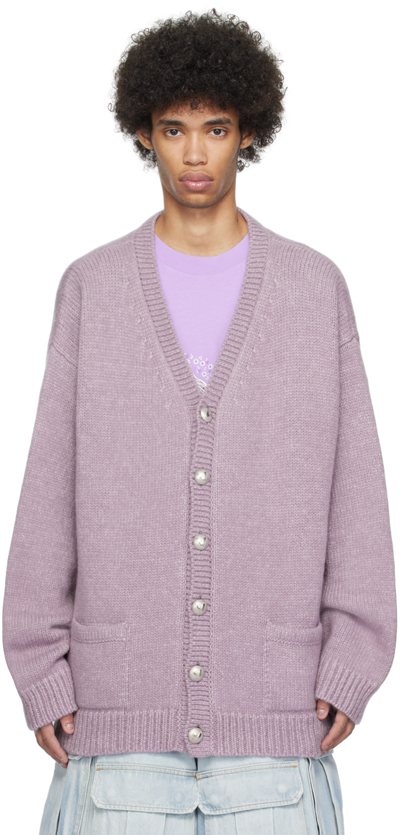 Shop Vetements Purple Fancy Button Cardigan In Lilac