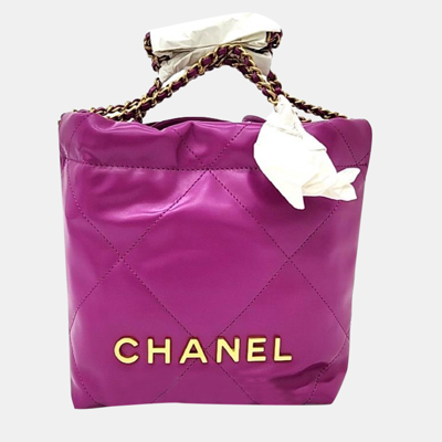 Pre-owned Chanel 22 Bag Mini In Purple
