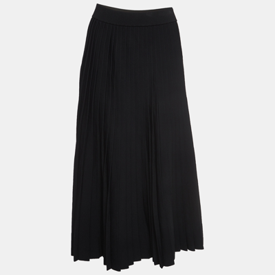 Pre-owned Balenciaga Black Knit Accordion Pleated Midi Skirt L
