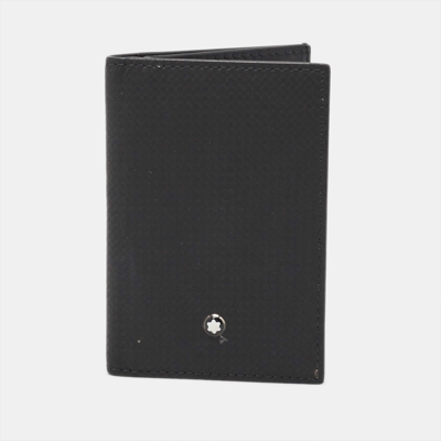 Pre-owned Montblanc Black Leather Business Card Holder