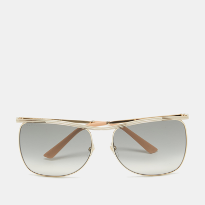 Pre-owned Gucci Gold Gg0820s Gradient Square Sunglasses