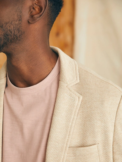 Faherty Inlet Knit Blazer In Khaki Fields Melange