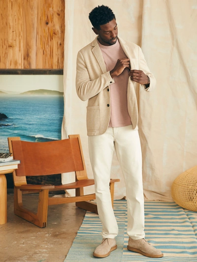 Faherty Inlet Knit Blazer In Khaki Fields Melange