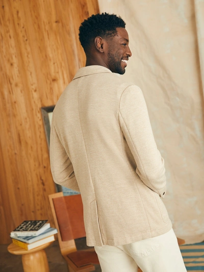 Faherty Inlet Knit Blazer In Khaki Fields Melange