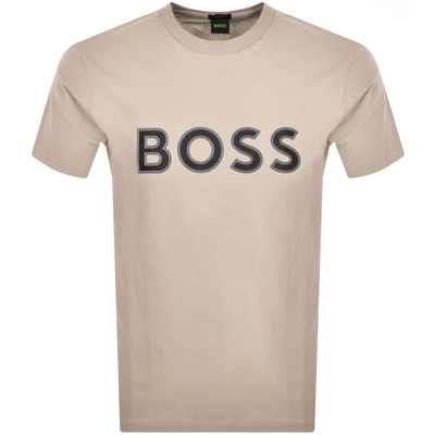 Shop Boss Athleisure Boss Tee 1 T Shirt Beige