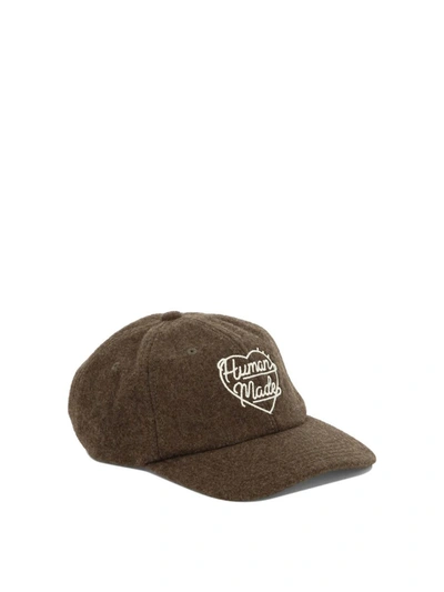 Shop Human Made Wool Cap With Logo In Brown