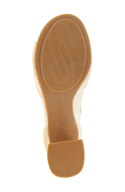 Gentle Souls By Kenneth Cole Iona Block Heel Sandal In Ice Metallic Leather