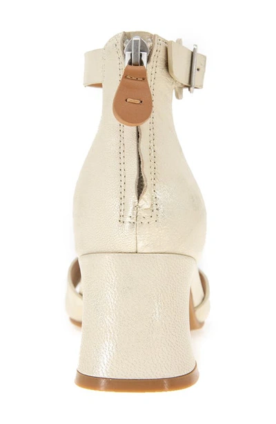 Gentle Souls By Kenneth Cole Iona Block Heel Sandal In Ice Metallic Leather