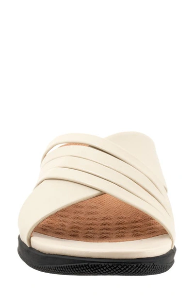 Shop Softwalk ® Tillman 5.0 Leather Cross Strap Slide Sandal In Bone