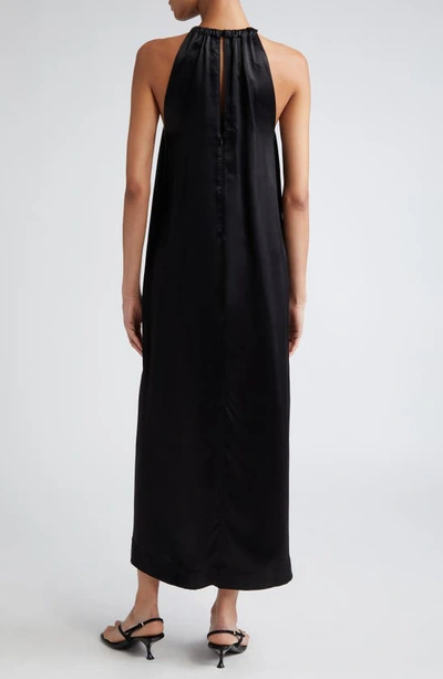Shop Loulou Studio Morene Satin Midi Dress In Black