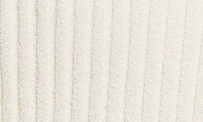 Shop Loulou Studio Amalia Long Sleeve Cotton & Silk Blend Rib Sweater Dress In Rice Ivory