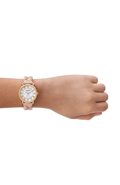 Shop Kate Spade Lilly Avenue Leather Strap Watch, 34mm In Rose Gold