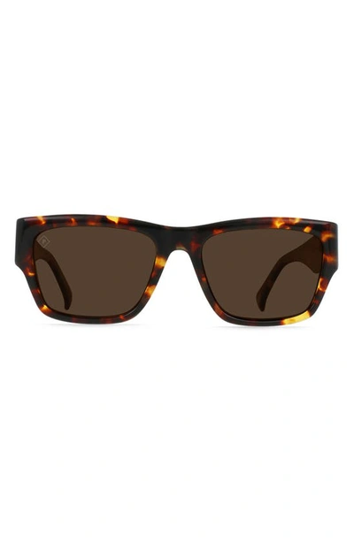 Shop Raen Rufio Polarized Rectangular Sunglasses In Scout Tort/ Brown Polar