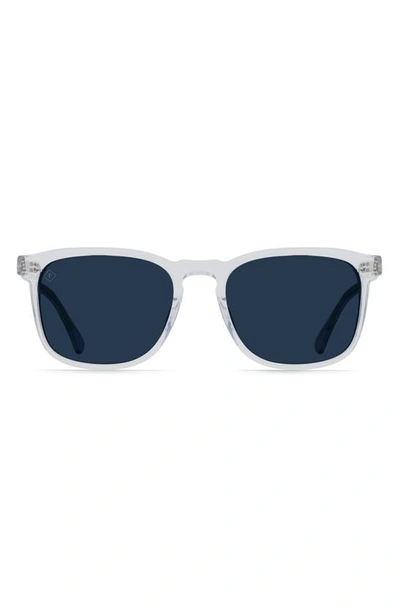 Shop Raen Wiley Polarized Square Sunglasses In Crystal Clear/ Polar Blue