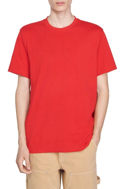 Shop Sandro Logo Cotton T-shirt In Red