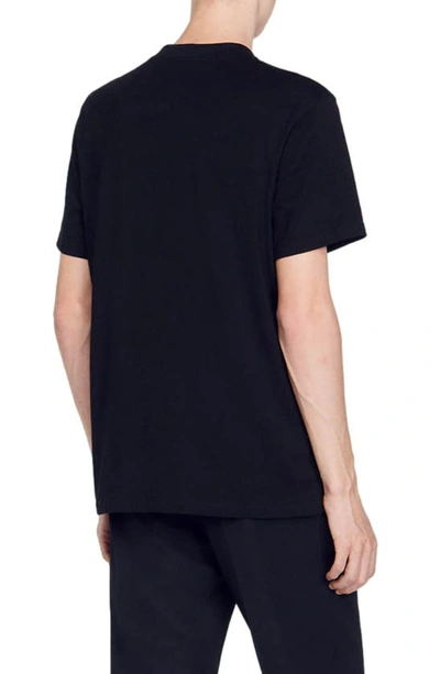 Shop Sandro Dragon Patch T-shirt In Black