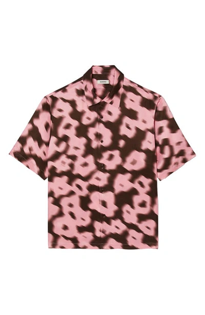Shop Sandro Floral Oversize Button-up Shirt In Pink