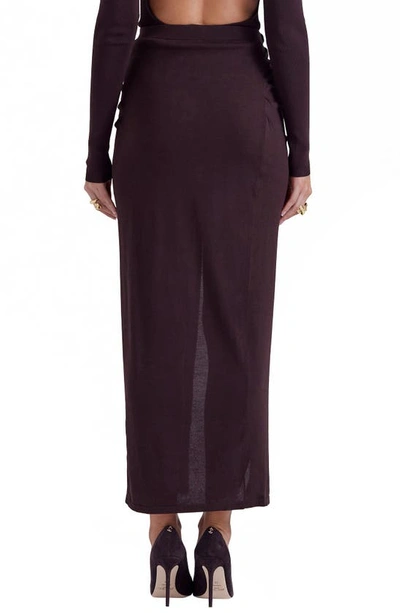House Of Cb Lilas Knit Skirt In Brown