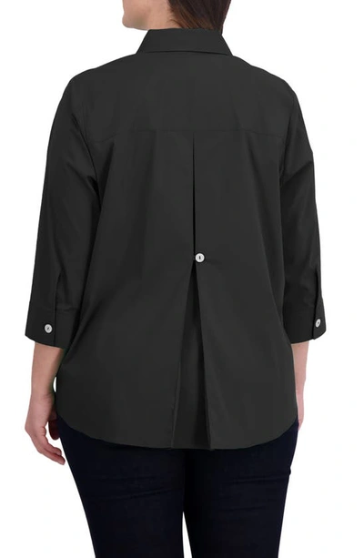 Shop Foxcroft Kelly Button-up Shirt In Black