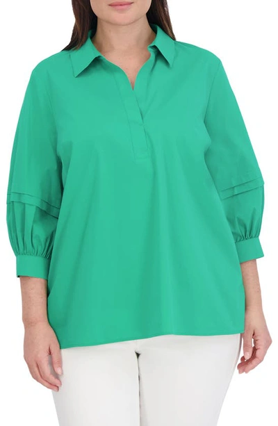 Shop Foxcroft Frankie Button-up Shirt In Kelly Green