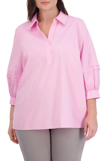 Shop Foxcroft Frankie Button-up Shirt In Bubblegum