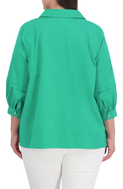 Shop Foxcroft Frankie Button-up Shirt In Kelly Green
