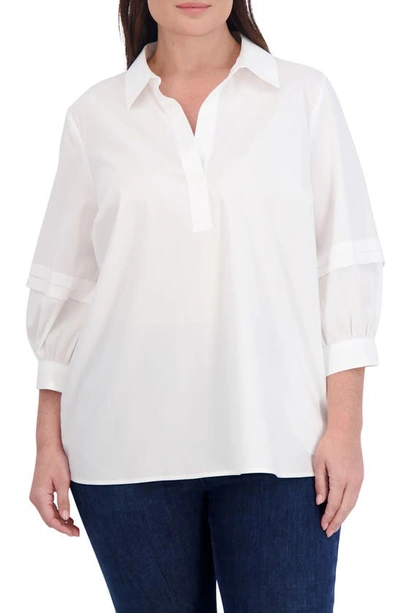 Shop Foxcroft Frankie Button-up Shirt In White